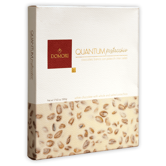 Domori Quantum White Chocolate and Whole Salted Pistachios (500g)
