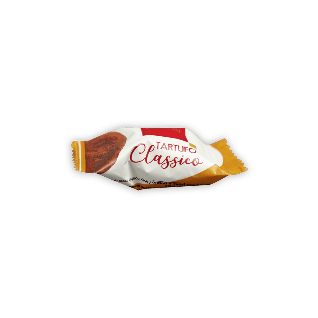 Domori Tartufo Classico truffle in white gold foil wrapper, 10 pcs pack