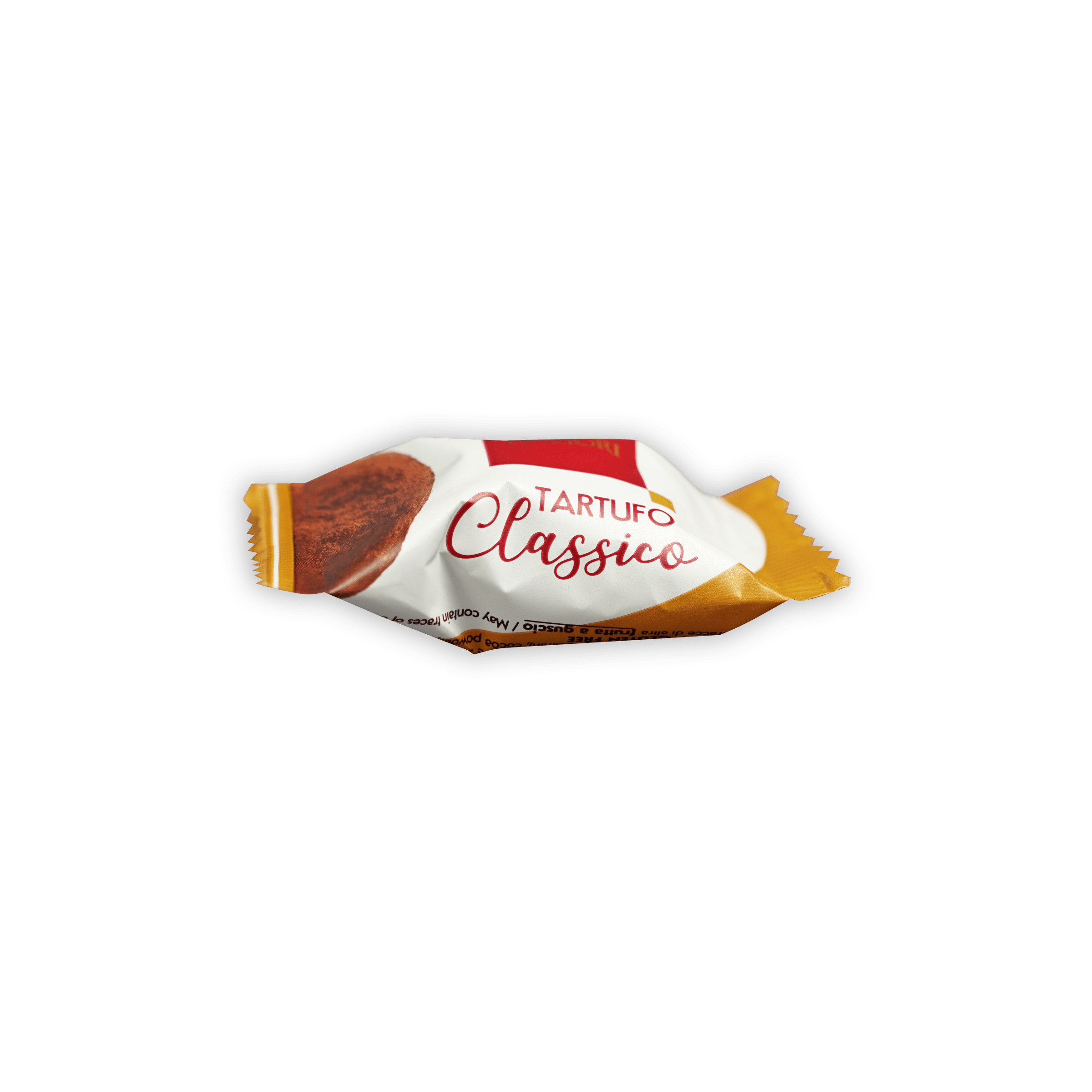 Domori Tartufo Classico truffle in white gold foil wrapper, 10 pcs pack