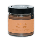 Fjåk Chocolate Spread with Orange & Almonds in glass jar