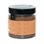 Fjåk organic chocolate spread with orange and almonds in glass jar