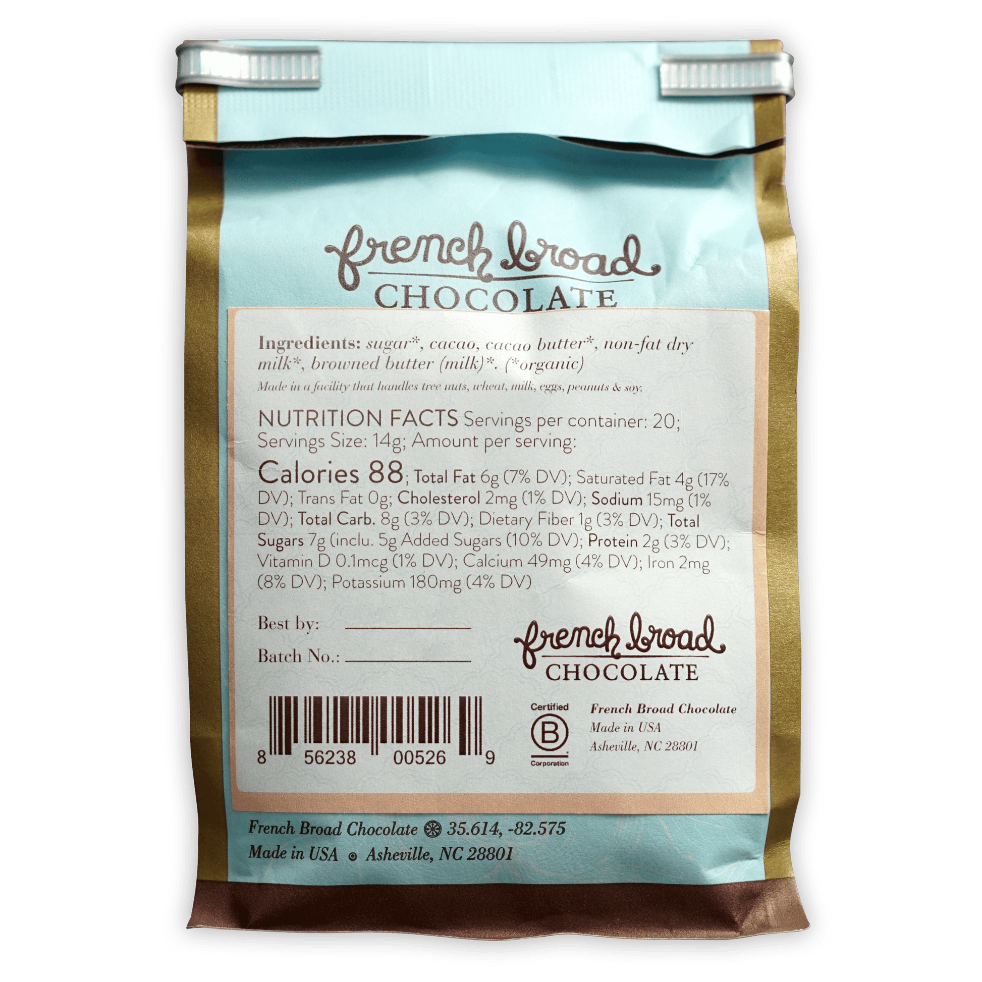 French Broad Milk Chocolate Chips 42%