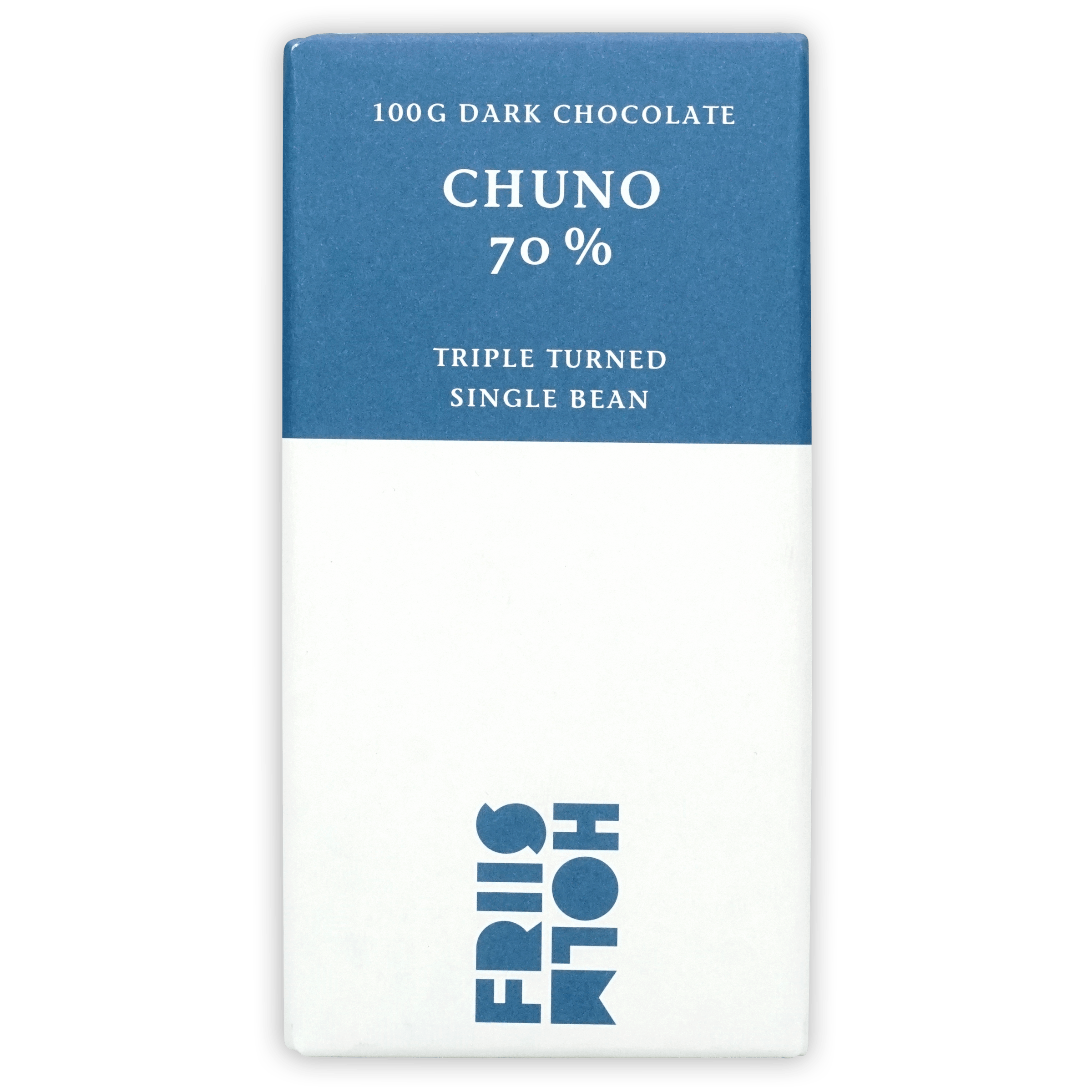 Friis-Holm Dark Chuno Triple Turned 70% 100g chocolate bar wrapper