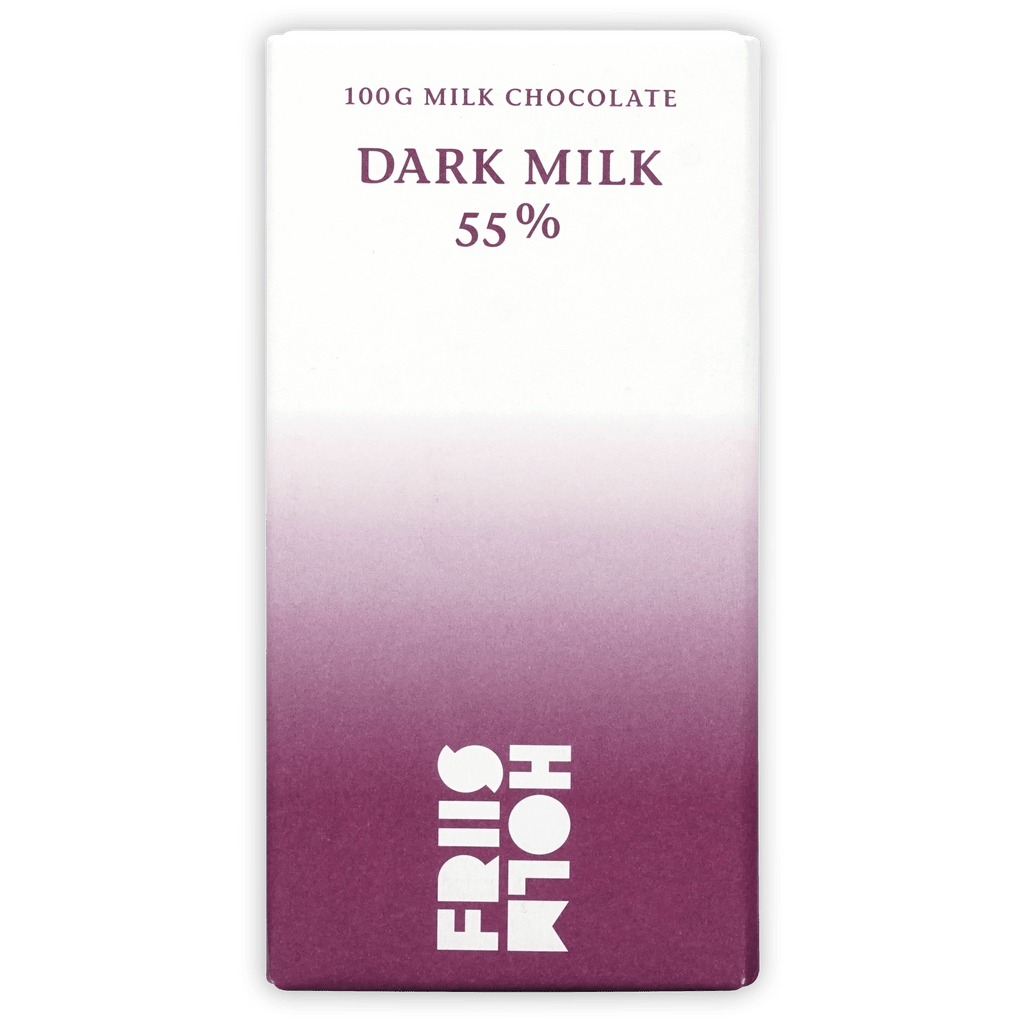 Friis Holm Dark Milk Chocolate Nicaragua 55% 100g bar with purple wrapper
