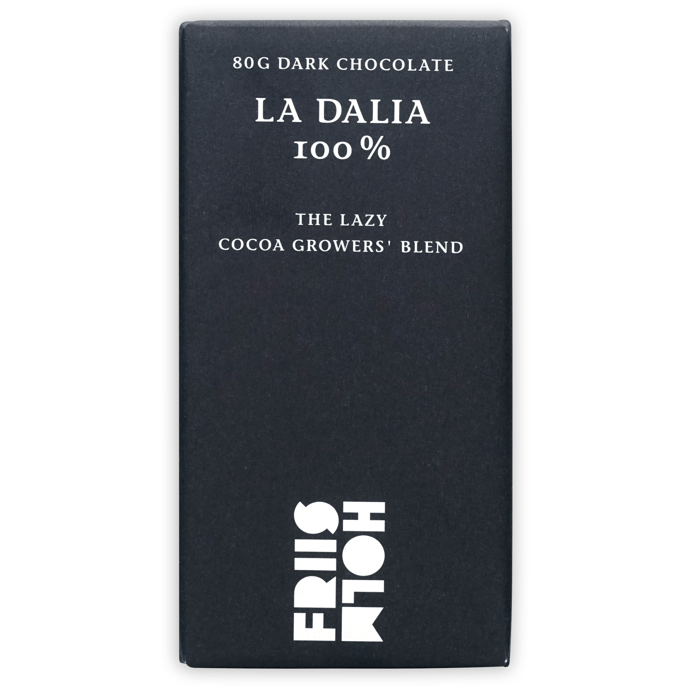 Friis Holm La Dalia 100% dark chocolate black bar wrapper
