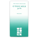 Friis Holm O’Payo Milk 50% 100g organic chocolate bar in teal wrapper