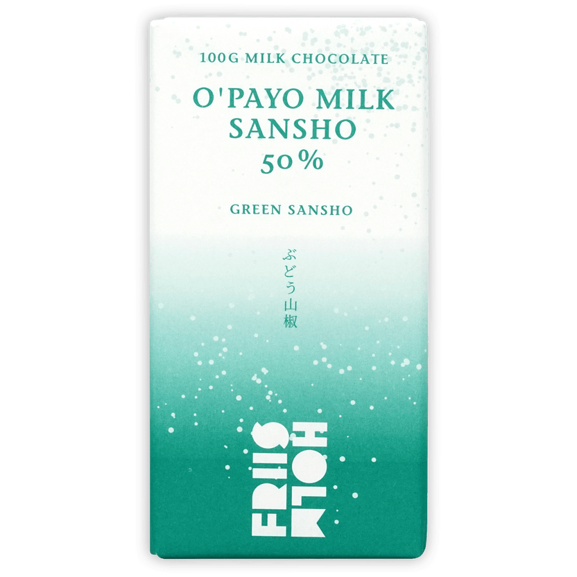 Friis Holm O’Payo Milk Sansho Pepper 50% gradient green wrapper