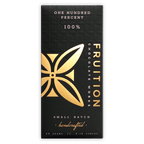 Fruition 100% bar black wrapper with gold foil and leaf design