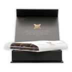Fruition Brown Butter Bourbon Caramels 68% in elegant black box with gold butterfly