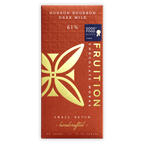 Fruition Hudson Bourbon Dark Milk 61% red wrapper with gold leaf