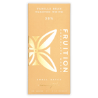 Fruition Vanilla Bean Toasted White 38% peach wrapper with gold leaf