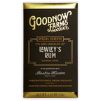 Goodnow Farms Lawleys Rum 77% dark chocolate bar in black gold wrapper