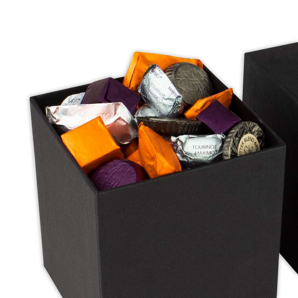Guido Gobino XL assorted chocolate cube gift box with 140 pcs in vibrant foils