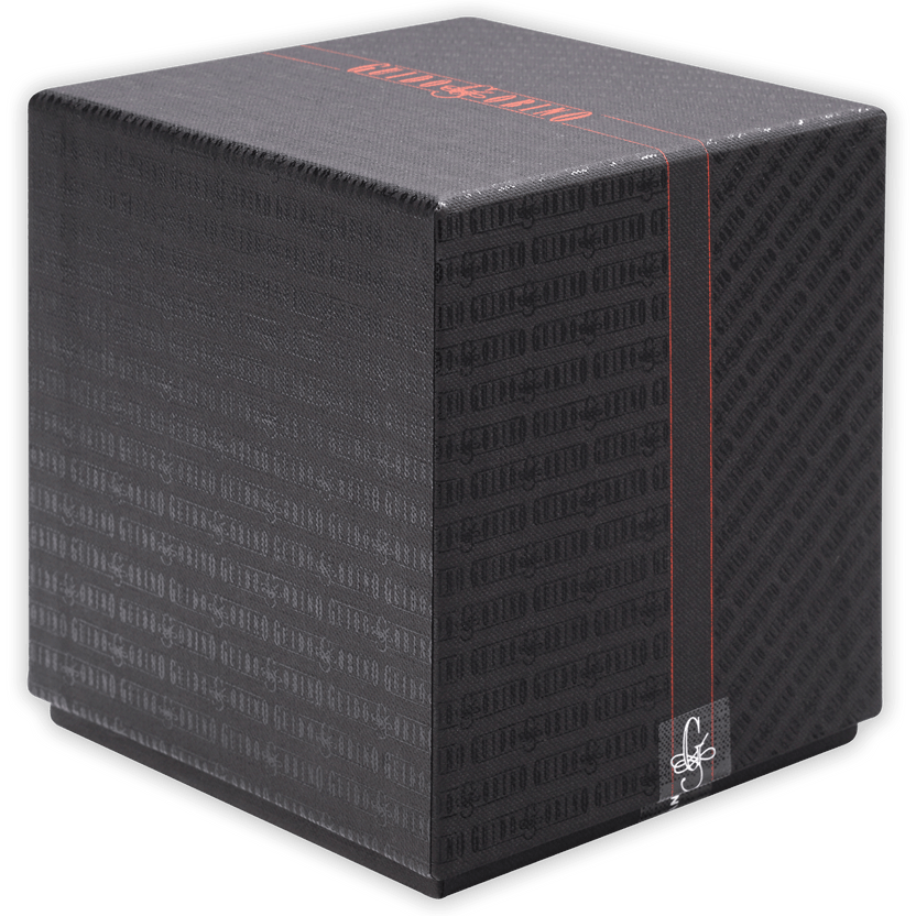 Guido Gobino assorted chocolate cube XL gift box, black textured with red accent