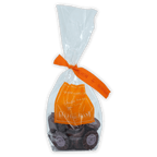 Guido Gobino 72% Madagascar chocolate disks in clear bag with orange ribbon, 25 pcs
