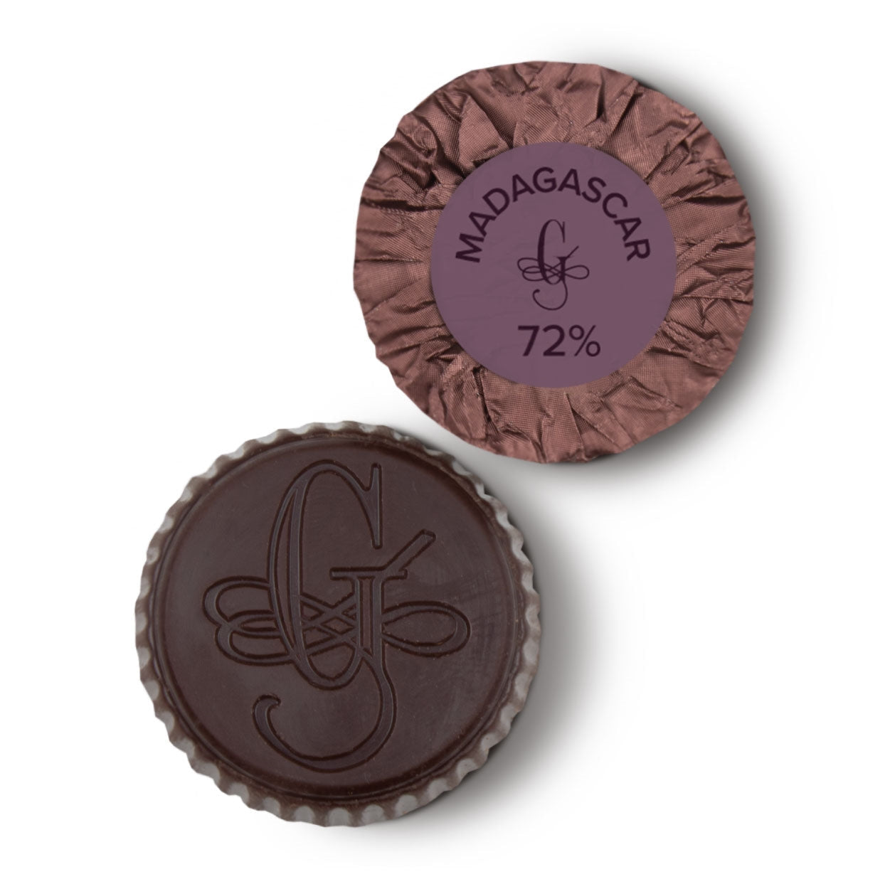 Guido Gobino Madagascar 72% chocolate disks in foil, 25 pcs
