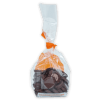 Guido Gobino Venezuela 85% chocolate disks in clear bag with orange ribbon, 25 pcs