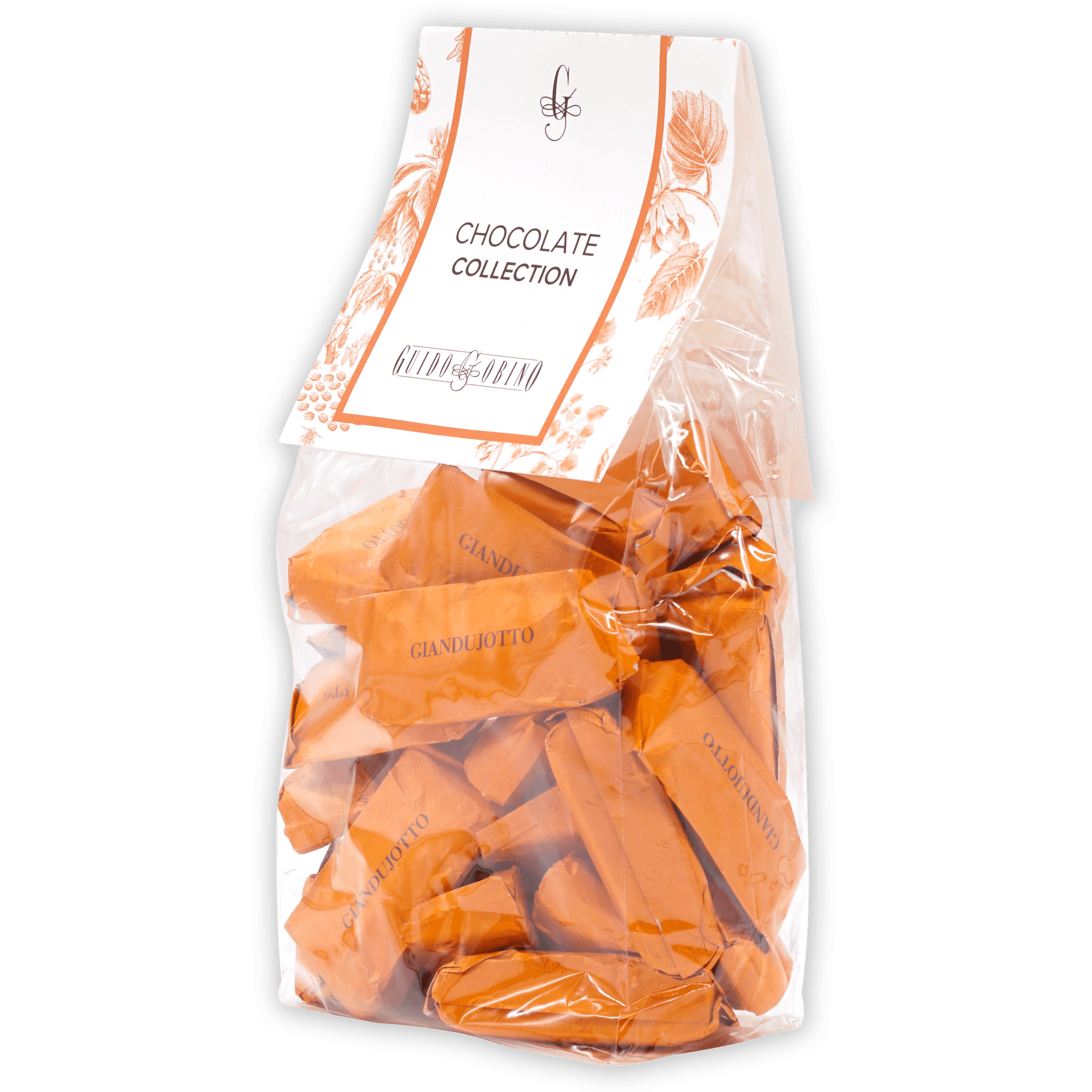 Guido Gobino Classic Giandujotto Bag of wrapped orange chocolate candies