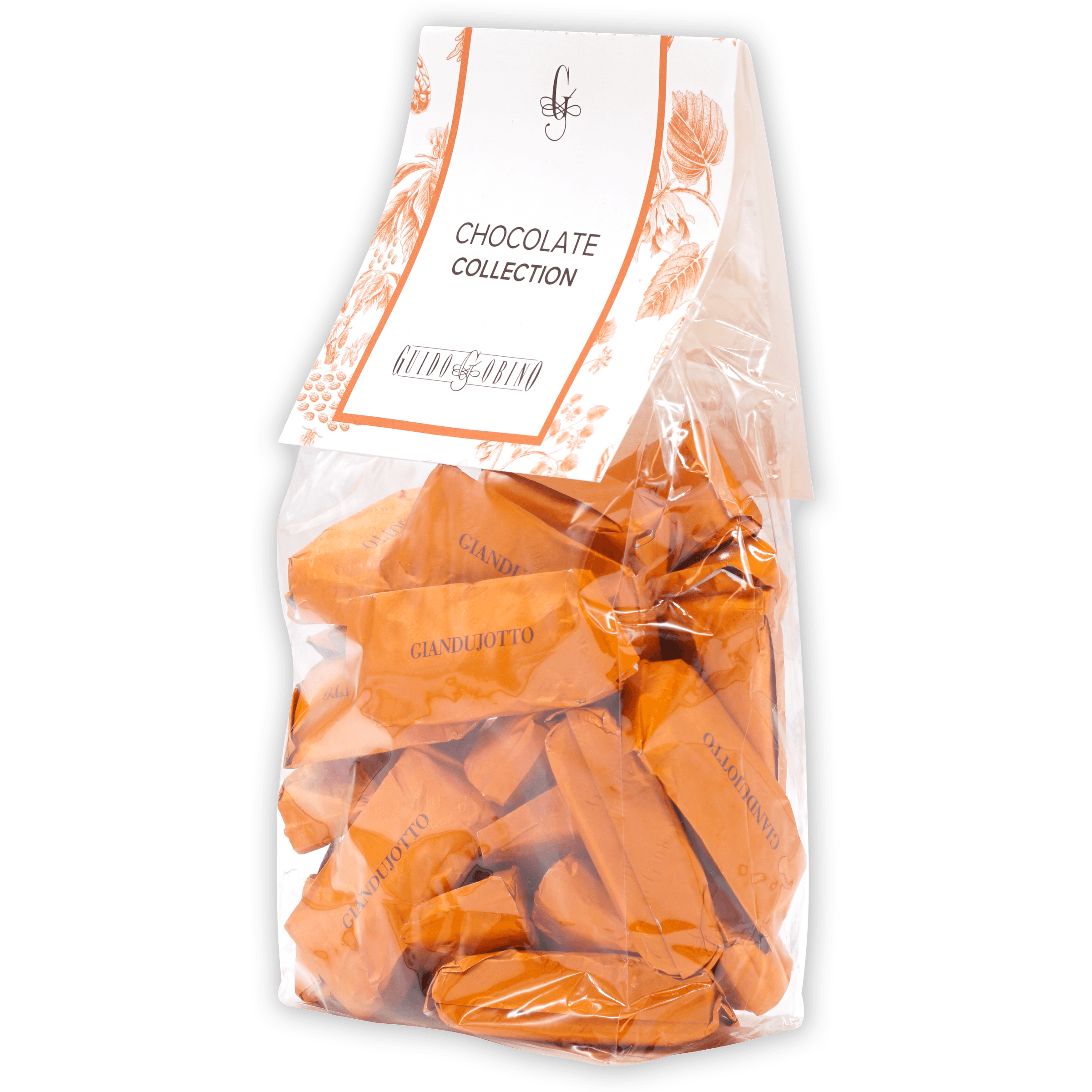 Guido Gobino Classic Giandujotto Bag of wrapped orange chocolate candies