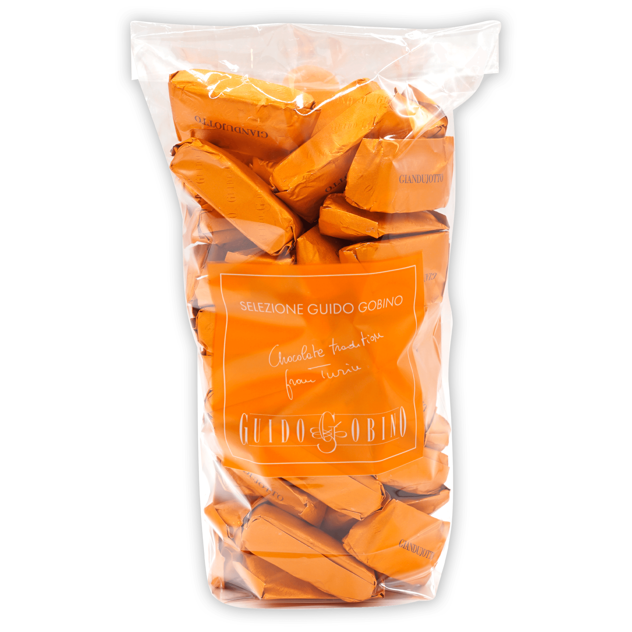 Guido Gobino Classic Giandujotto Bag of wrapped orange gandurutto pieces