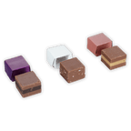 Six Guido Gobino Cremino bulk chocolate candies in assorted foil wraps