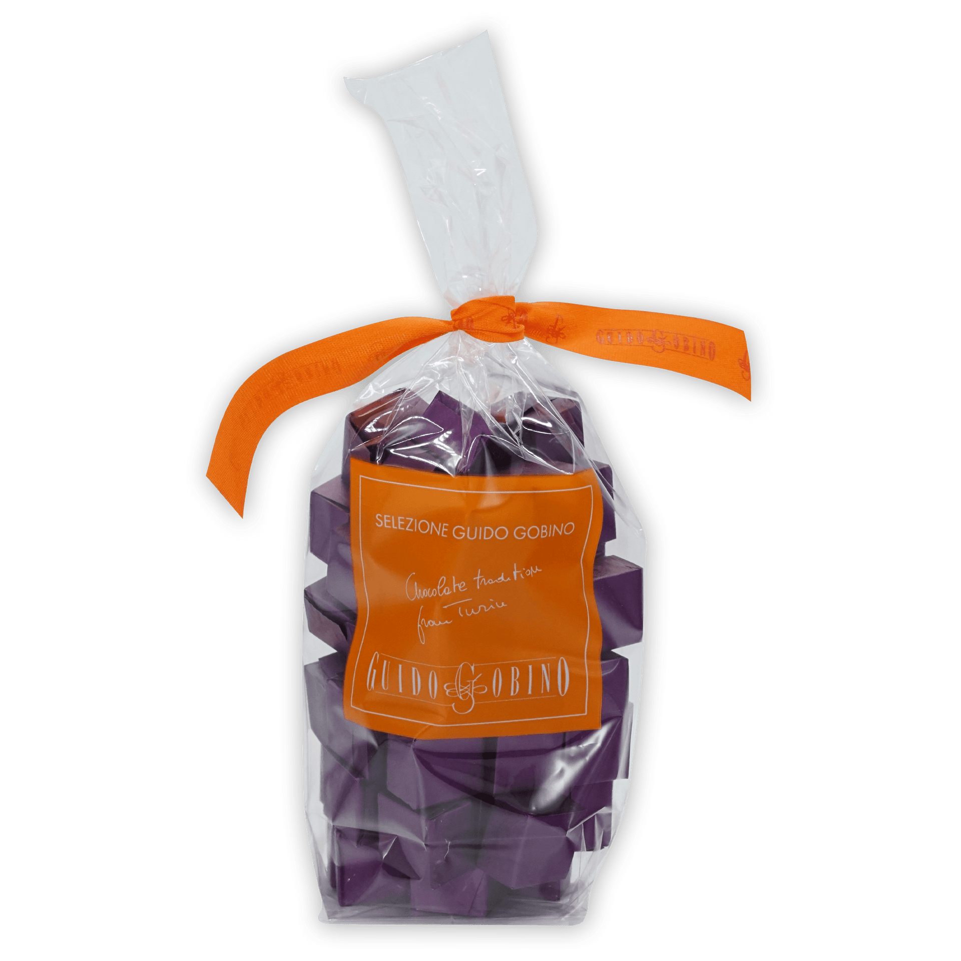 Guido Gobino bulk cremino 50 pcs in clear bag with orange ribbon