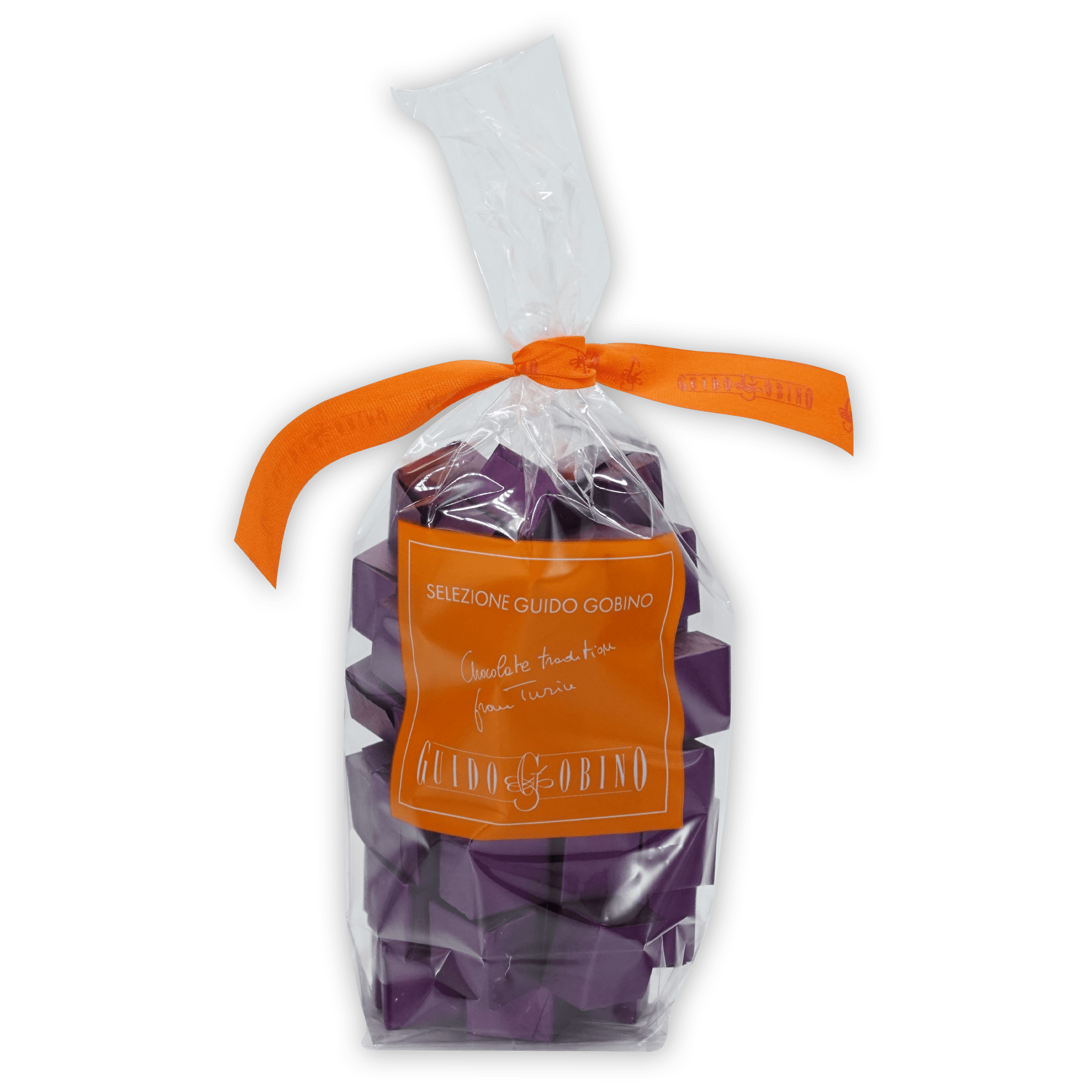 Guido Gobino bulk cremino 50 pcs in clear bag with orange ribbon