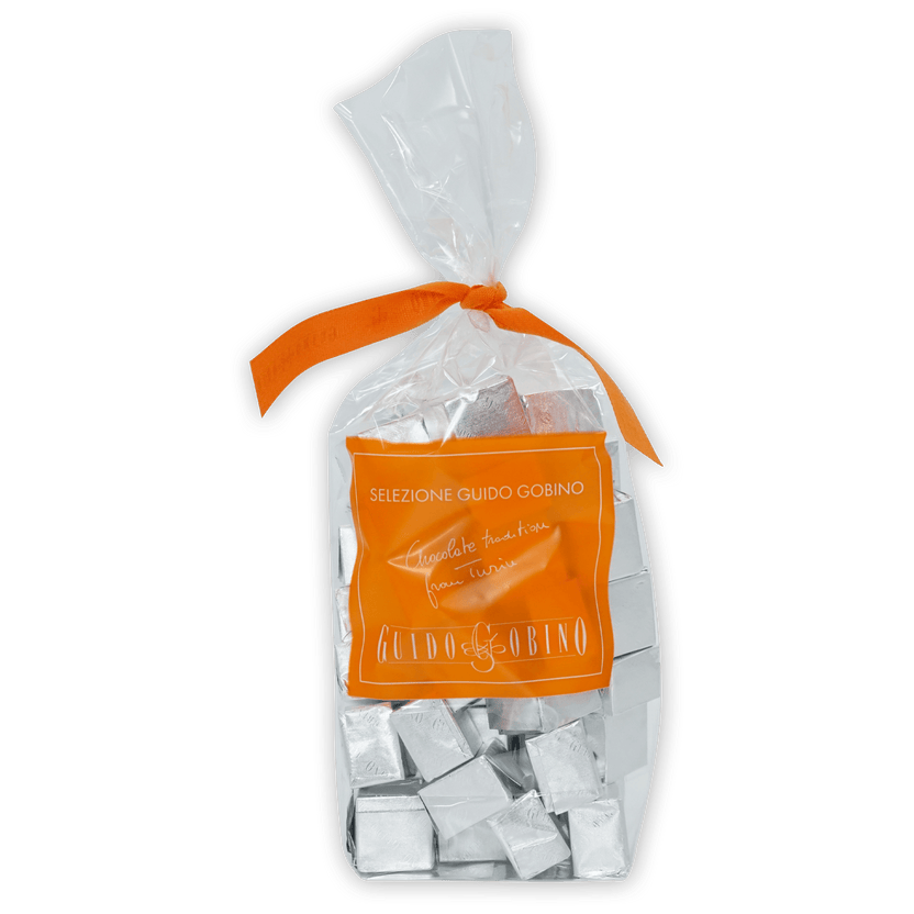 Guido Gobino Bulk Cremino 50 pcs in clear bag with orange ribbon