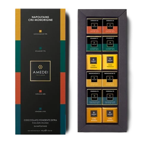 Amedei Napolitains Cru Monorigine Variety 36pcs in elegant black gift box
