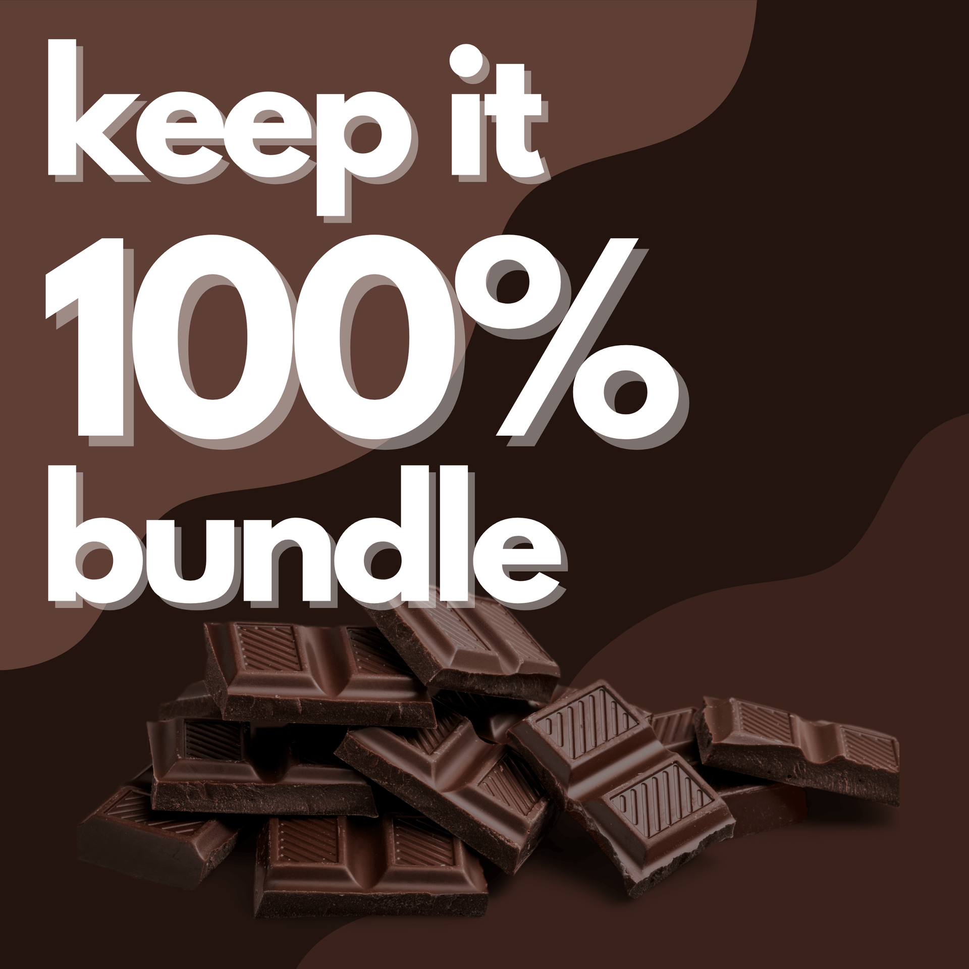 Keep It 100% Chocolate Bundle: 5 smooth glossy dark bars with ridged edges