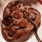Rich Raaka Maple Dark 75% brownie topped with glossy roka chocolate discs