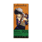 Labooko Bolivia 90% dark chocolate bar in orange green wrapper