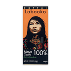 Zotter Labooko Maya 100% cacao dark chocolate bar in orange black wrapper