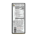 Black and white nutrition label on back of Labooko Thank You Chocolate Caramel and Coffee fair trade wrapper