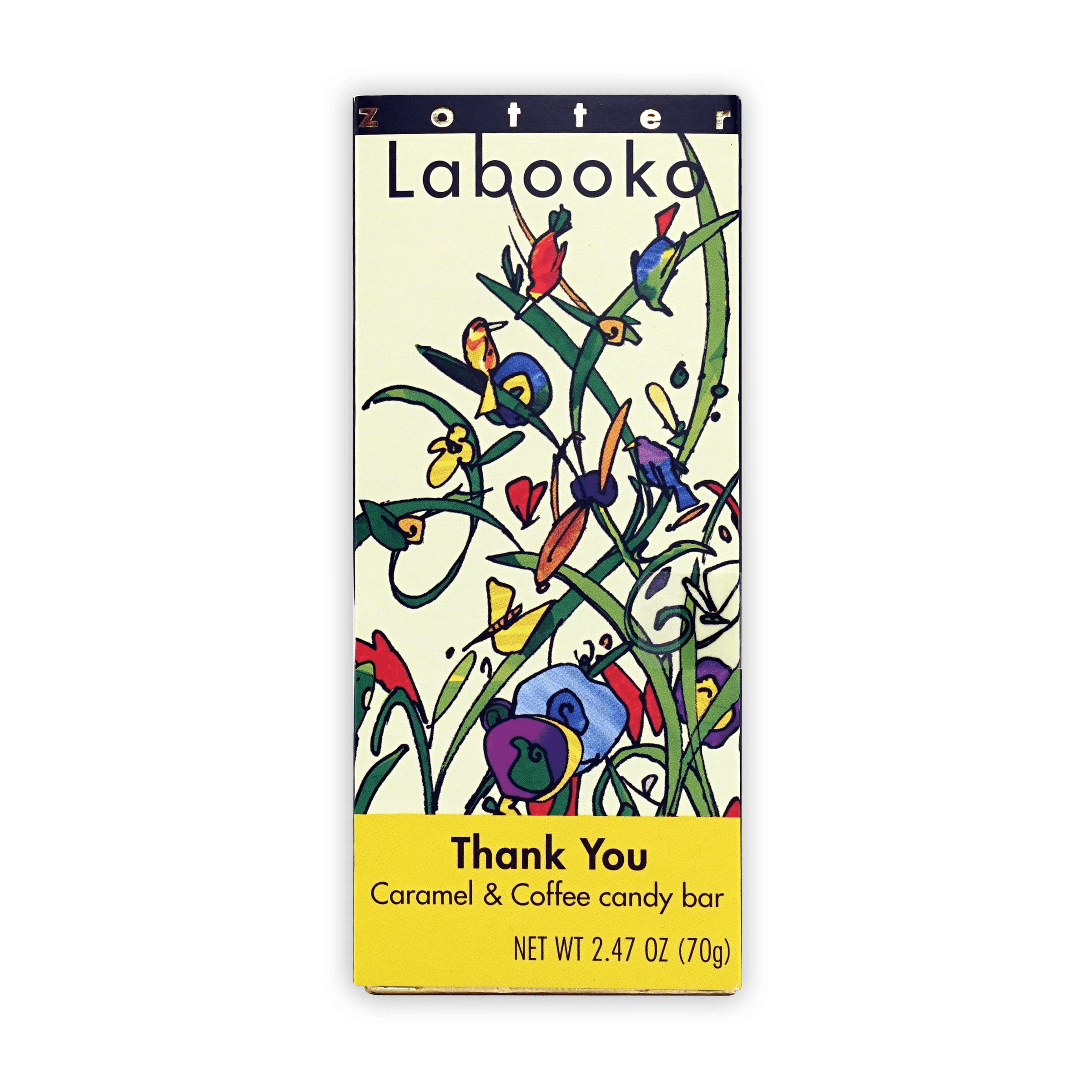 Labooko Thank You caramel coffee chocolate bar colorful wrapper