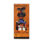 Labooko Zotter Coffee White Chocolate Bar with illustrated woman on orange packaging