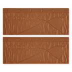 Two Labooko Zotter Coffee Chocolate bars with embossed dress design