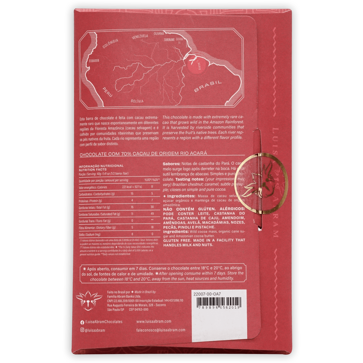 Luisa Abram Rio Acará Wild Cocoa 70%