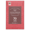 Luisa Abram Rio Acara Wild Cocoa 70% bar in red brown geometric wrapper