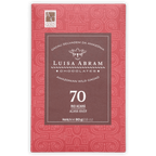 Luisa Abram Rio Acara Wild Cocoa 70% bar in red brown geometric wrapper