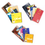 Vibrant yellow Cacao Hunters bar wrapper with cacao pod in Single Origin Bundle