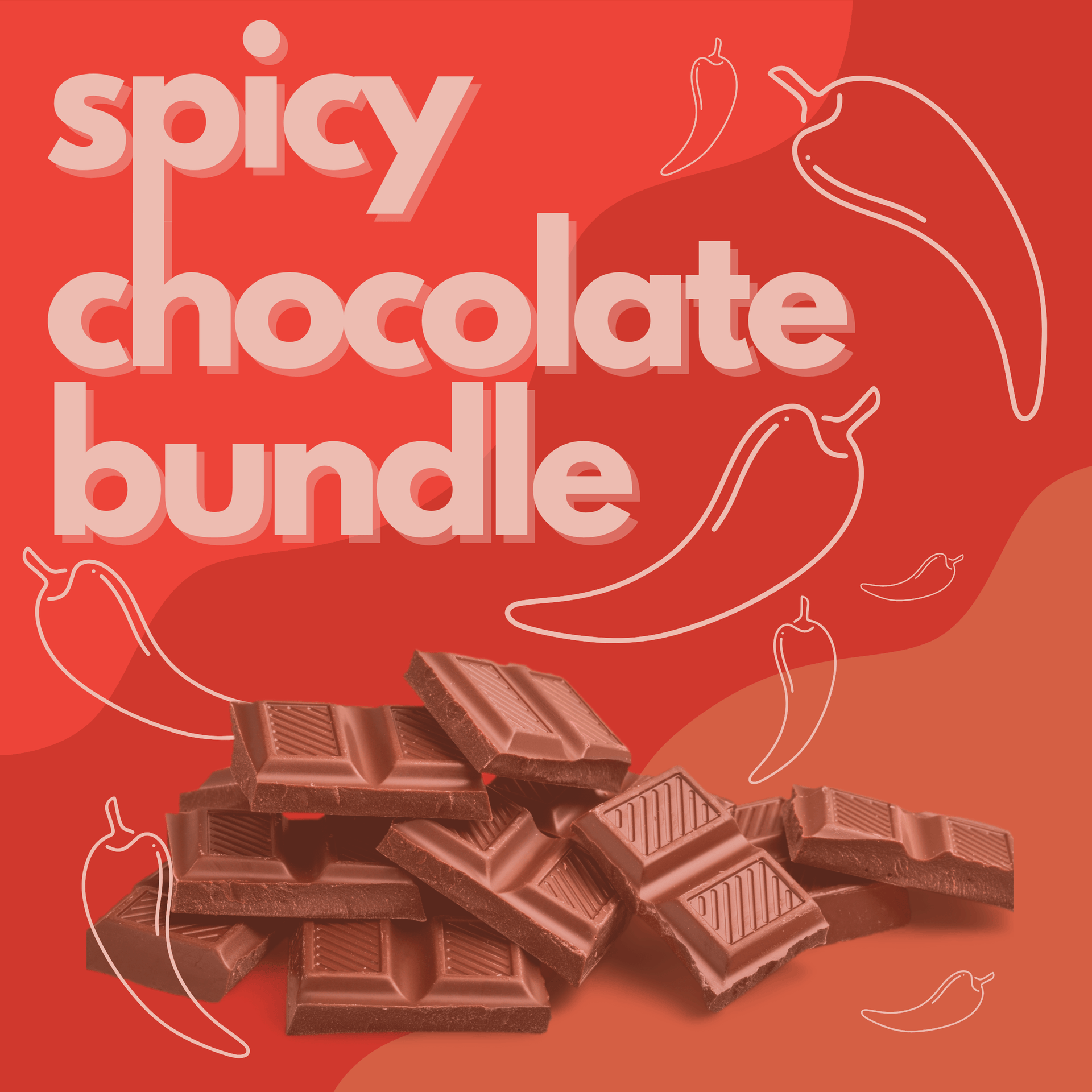 Spicy Chocolate Bar Bundle: pile of 5 dark ridged bars