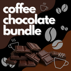 Coffee Chocolate Bar Bundle: 5 dark bars with glossy finish and ridged patterns