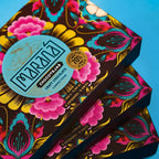 Marana Chocotejas 70% dark chocolate gift box with vibrant floral design