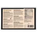 Back of Marana Chocotejas Peruvian bon bons gift box with flavors, nutrition, ingredients