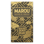 Marou 100% dark chocolate bar in sleek black and gold wrapper