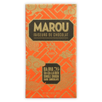 Marou Ba Ria 76% orange gold foil bar with geometric leaf patterns