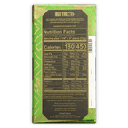 Back of Marou Ben Tre 78% green gold chocolate bar with nutrition info