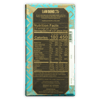 Marou Lam Dong 74% chocolate bar in turquoise gold foil wrapper