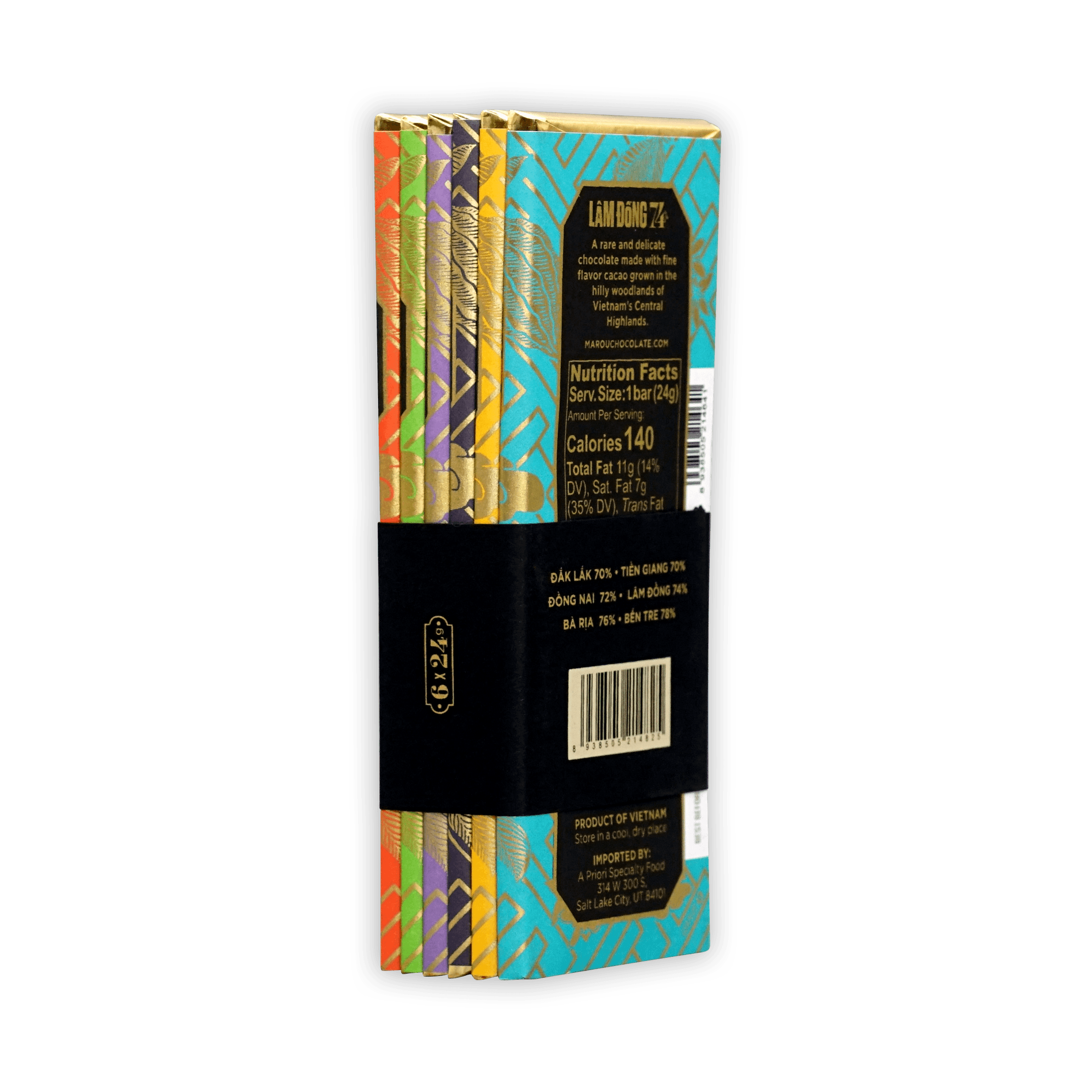 Marou Mini Bar Gift Set with Lam Dong 72% vibrant chocolate bar